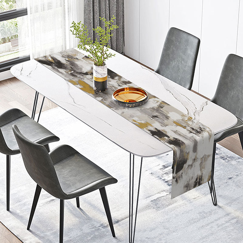 Camouflage Grey Black Marble Texture Table Runner - 12x72 Inch