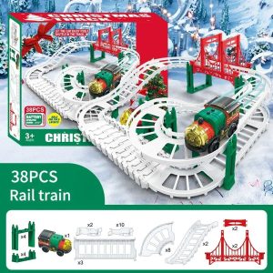 Christmas Electric Track Car Train Toy Kids Educational Racing Track Set