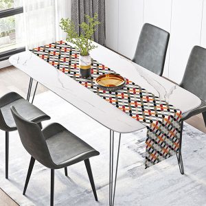 Colors Pattern Seamless Dining Fabric Table Runner - 12x72 Inch