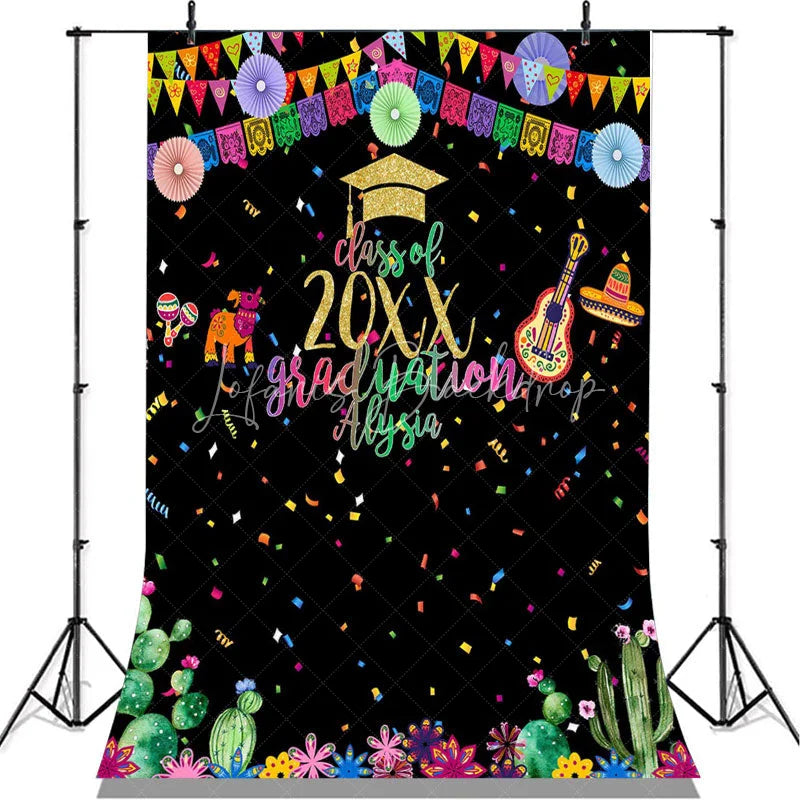 Custom Colorful Mexican Easter Class Grad Party Backdrop - 3X5FT(1X1.5M)