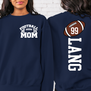 Custom Football Number Sweatshirt Gift For Mom - Navy / S