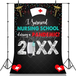 Custom Nurse Graduation Party Backdrop For Photo Booth - 3X5FT(1X1.5M)