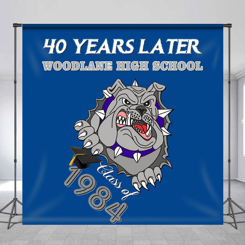 Customized Blue Dog 40th Class Reunion Backdrop - 5X3FT(1.5X1M)