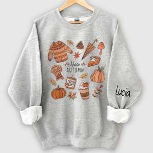Customized Hello Autumn Little Things Sweatshirt - Sports Grey / S