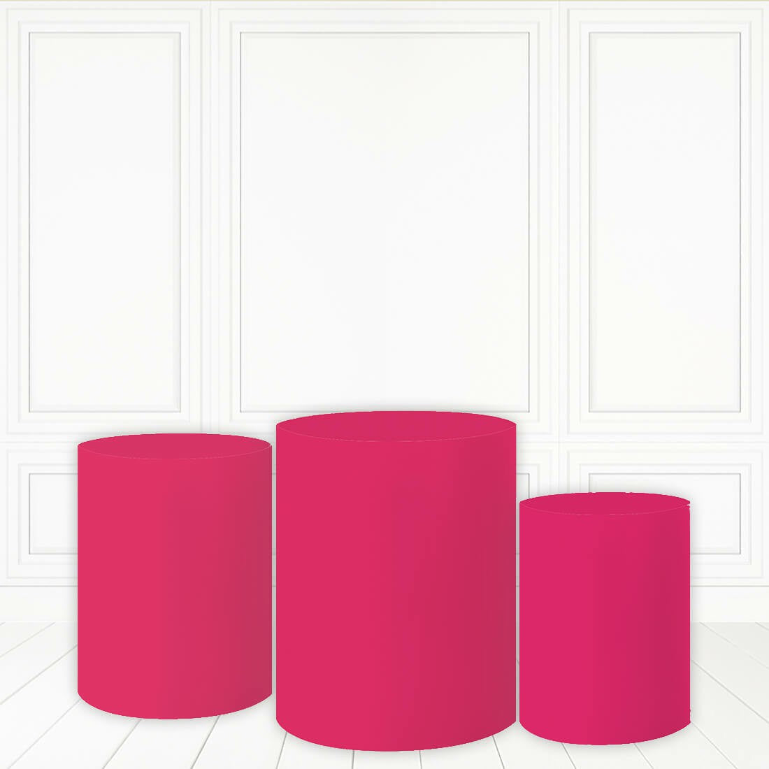 Dark Pink Plinth Cover Solid Color Cake Table Cover - Microfiber Cloth / Standard Size