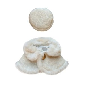 Designer Dog Clothes: Autumn/Winter Rabbit Fur Coat & Hat Set for Small Dogs