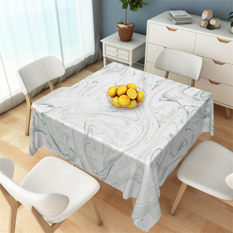 Elegant Irregular Patterns White Square Tablecloth - 52x70 Inch