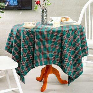 Elegant Turquoise Checkered Gingham Table Overlay - Turquoise / 47x47 Inch