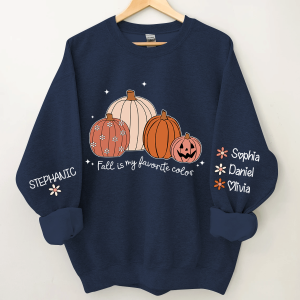 Fall Is My Favourite Color Pumpkin Custom Sweatshirt - Navy / S