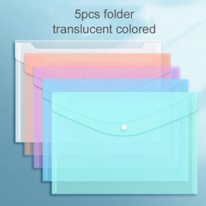 File Bags, Transparent Plastic, Large-Capacity Waterproof Storage, Snap-On Type Test Paper Organizer for Archives