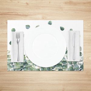 Float Greenery Leaf Spring Dining Set Of 4 Placemats - CDWH00322 / 14x12 Inch