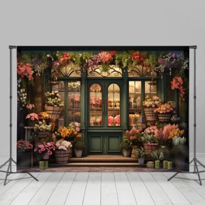 Flower Shop Store Plants Window Spring Backdrop - 5X3FT(1.5X1M)