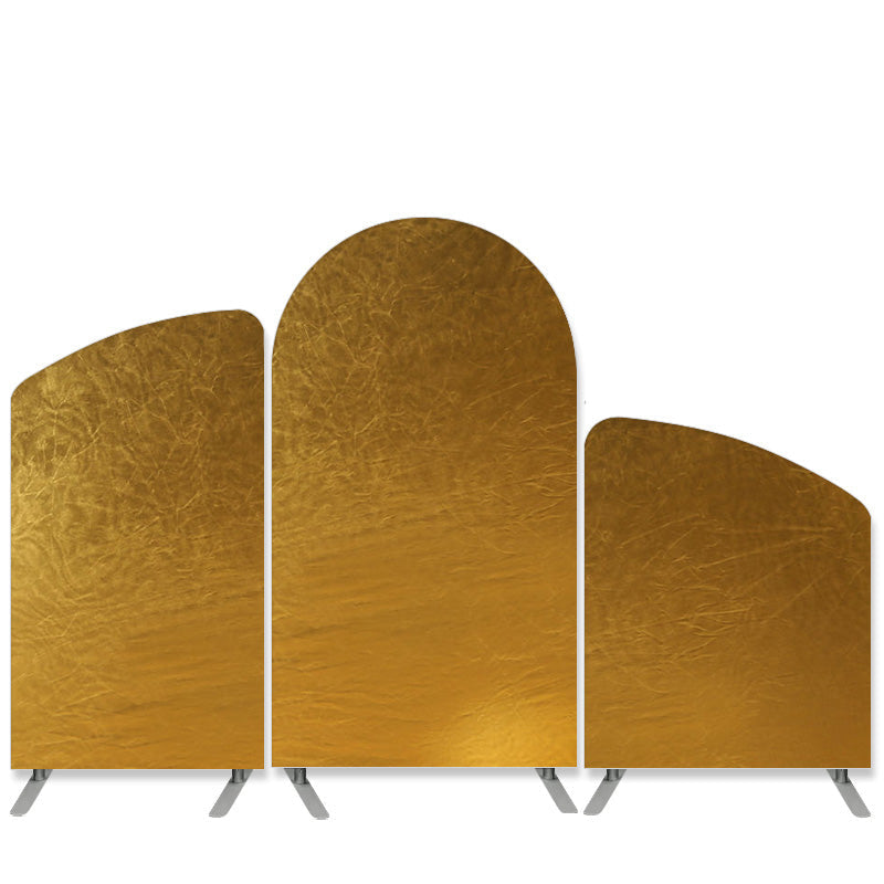 Gold Bling Bling Solid Color Spandex Arch Backdrop Kit For Party - Only 3 Backdrop Covers