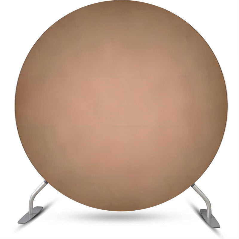 Gradient Khaki Simple Circle Backdrop For Birthday - Diameter 6Ft/1.8M