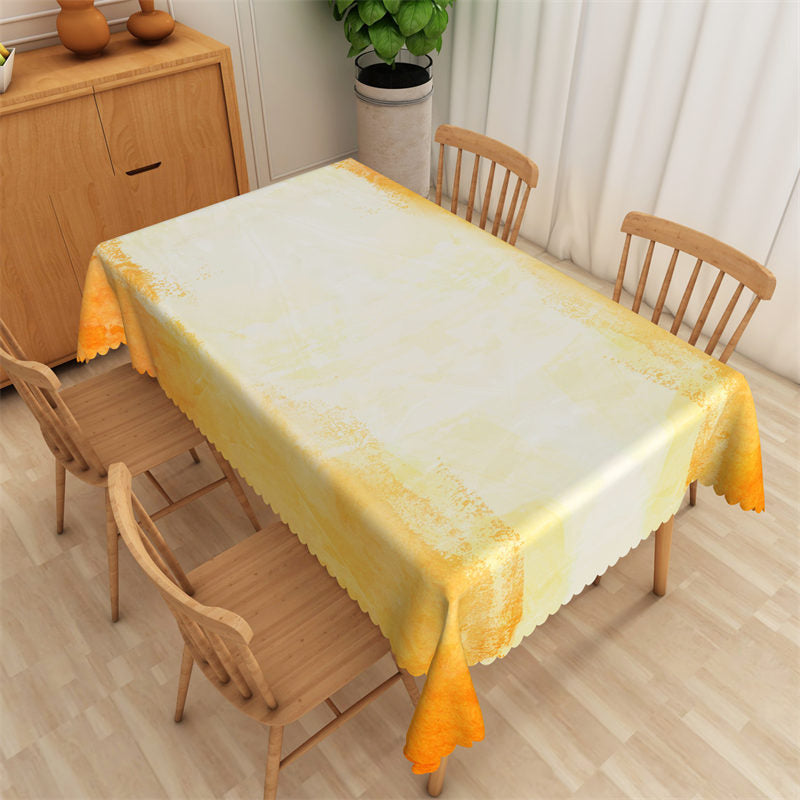 Gradient Yellow White Decorative Rectangle Tablecloth - 52x70 Inch