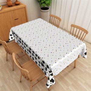 Graduation Hat Dense Stars Rectangle Tablecloth - 52x70 Inch