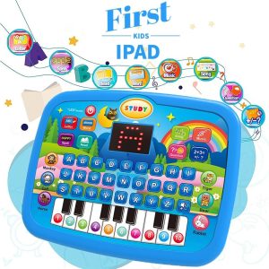 Kids Educational Learning Tablet Toy for Math Alphabet Music with Keyboard