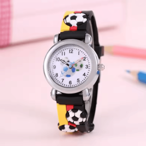Kids Football Cartoon Quartz Watch Fun Learning Style