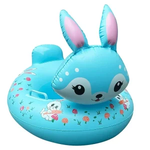 Kids Inflatable Rabbit Swim Ring Seat with Handles Safe inflatable pool float for Toddlers & Kids