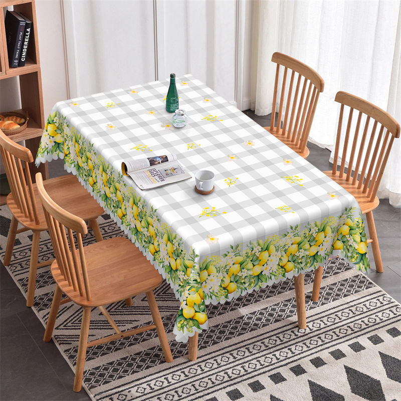 Lemon Modern Stain Pattern Rectangle Tablecloth - 52x70 Inch