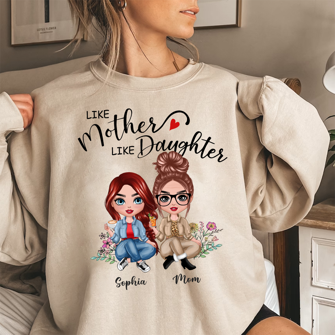 Like Mother And Daughter Custom Gift Sweatshirt - Sand / S