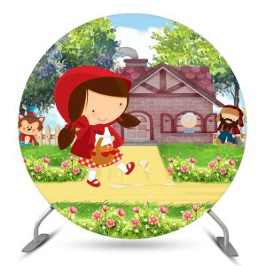 Little Red Riding Hood Theme Party Round Backdrop Kit - Only Round Backdrop / Diameter 5Ft/60inch/1.5M
