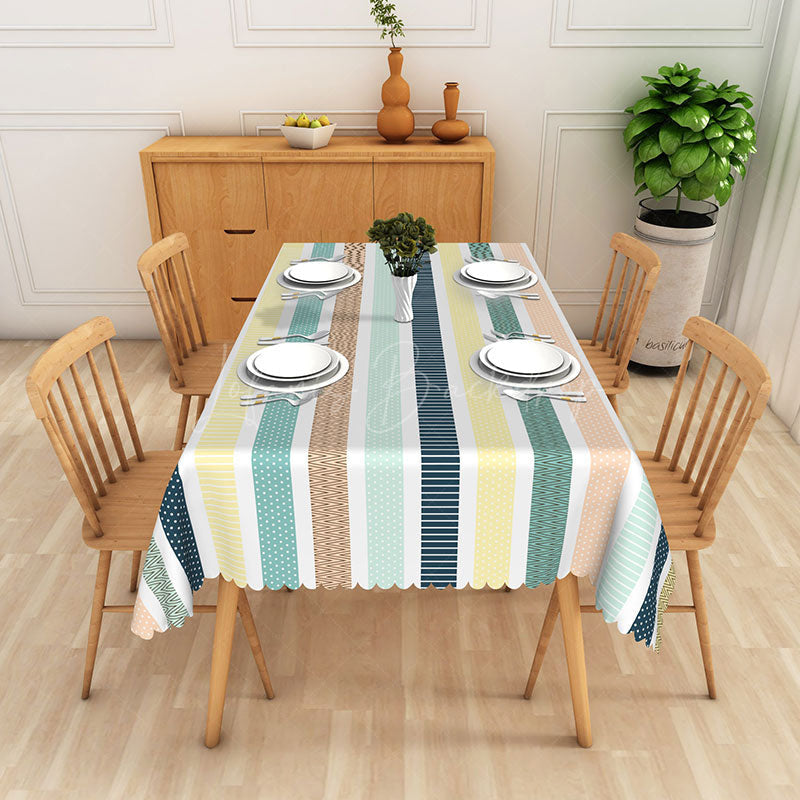 Lofaris Simple Pattern Rectangle Tablecloth For Home Decor - 52 x 70 inch