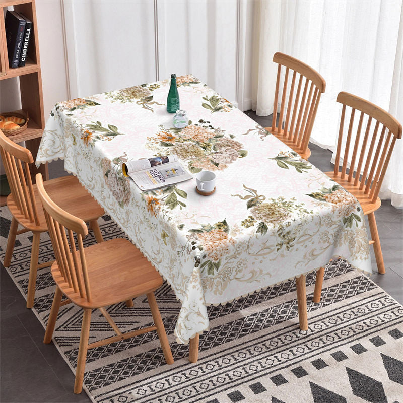 Magnificent Flower Pattern Rectangle Tablecloth - 52x70 Inch