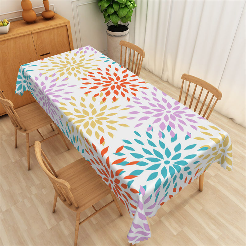 Multicolor Decorative Pattern Rectangle Tablecloth - 52x70 Inch