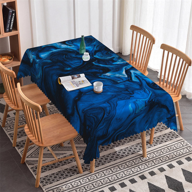 Navy Blue Gradient Decorative Rectangle Tablecloth - 52x70 Inch