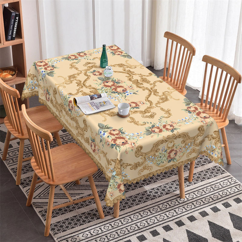 Noble Flower Patterns Rectangle Tablecloth - 52x70 Inch
