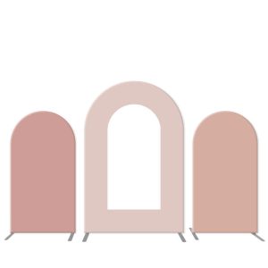 Open Pink Theme Arch Backdrop Kit For Birthday Party - Microfiber Cloth / Only 3 Backdrop Covers