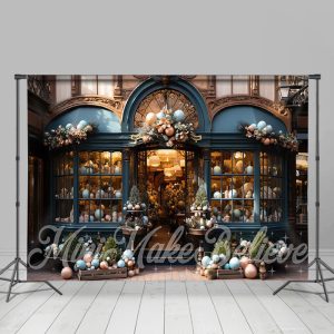 Pascal Eggs Store Window Trendy Easter Backdrop - Microfiber Cloth / 5X3FT(1.5X1M)