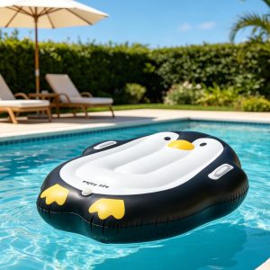 Penguin Kids Inflatable Bodyboard with Handles Portable Inflatable Surfboard for Kids Beach & Pool Float