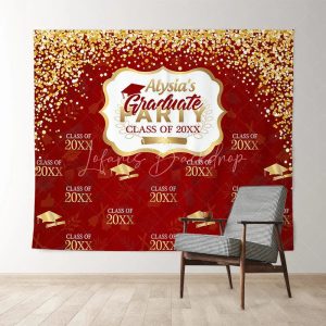 Personalized Classic Graduation Party Prom Backdrop - 5X3FT(1.5X1M)
