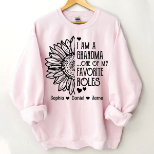 Personalized Favorite Roles Grandma Kids Sweatshirt - Light Pink / S