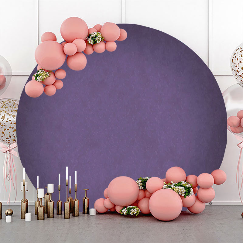 Purple Solid Color Texture Round Birthday Backdrop - NYRD3D99 / Diameter 5Ft/1.5M