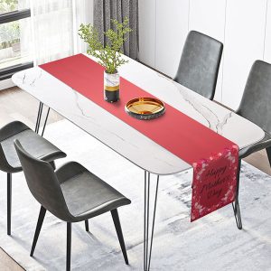 Red Pink Rose Simple Table Runner For Mothers Day - 12x72 Inch