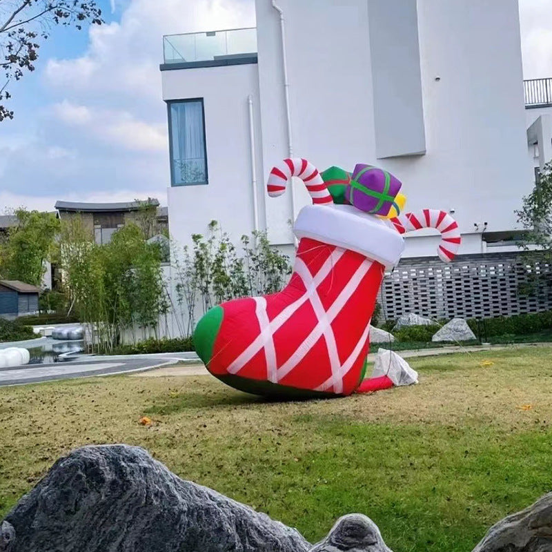 Red Stripe Socks Candy Gift Christmas Inflatables - 10FT(3M)