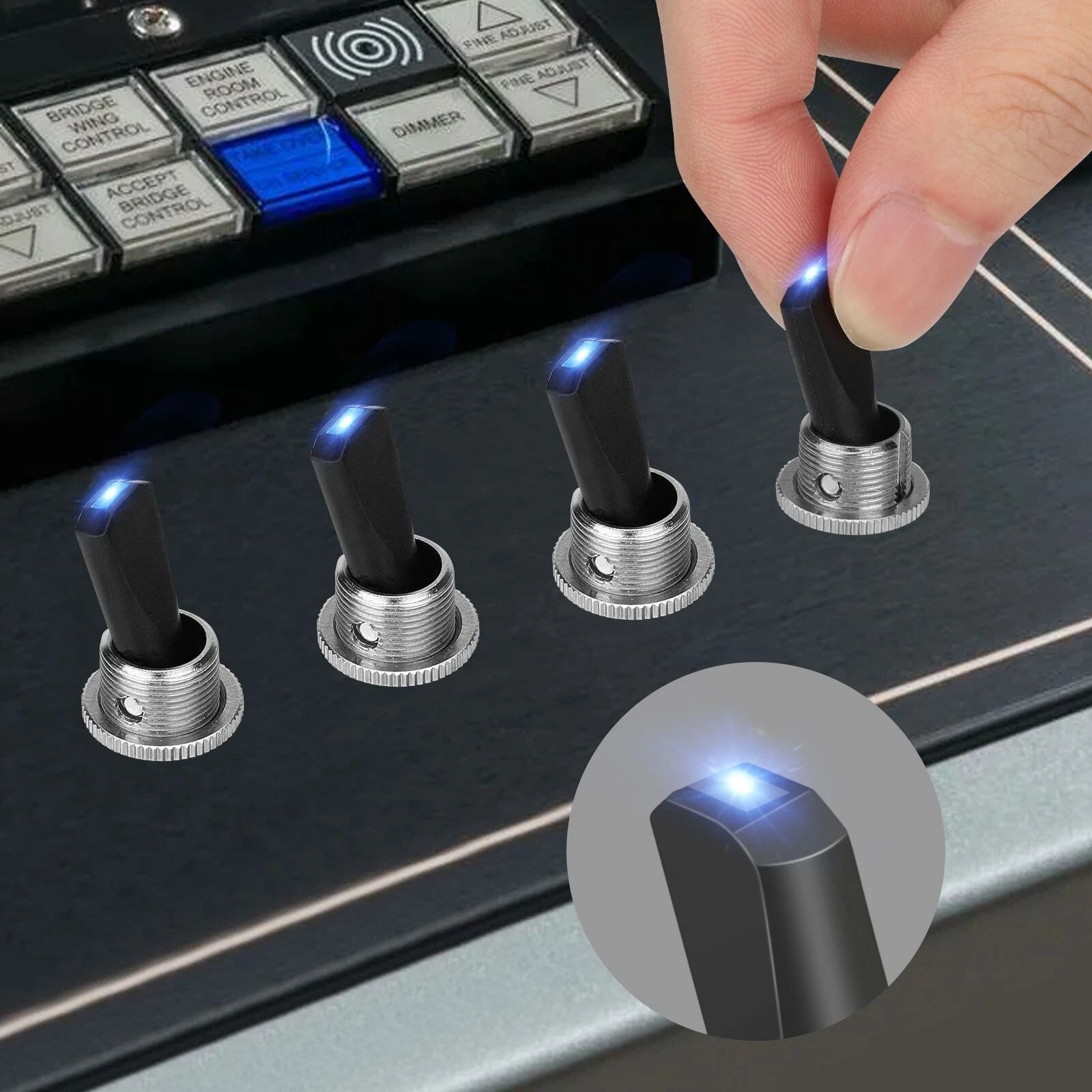 Rocker Switch with Blue LED Light, Pin 30A Toggle Switch