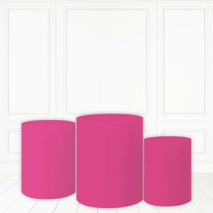 Rose Red Cake Table Cover Solid Color Theme Cylinder Cover - Microfiber Cloth / Standard Size