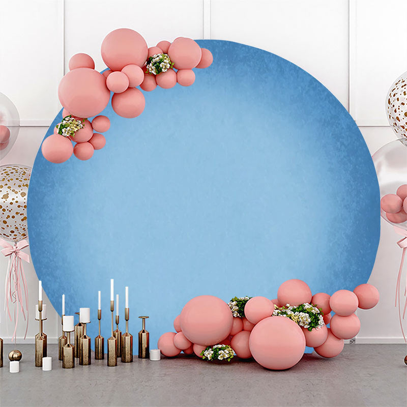Round Blue Solid Color Gradient Birthday Backdrop - NYRD4D05 / Diameter 5Ft/1.5M