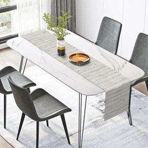 Rustic White Wooden Texture Classic Table Runner - 12x72 Inch