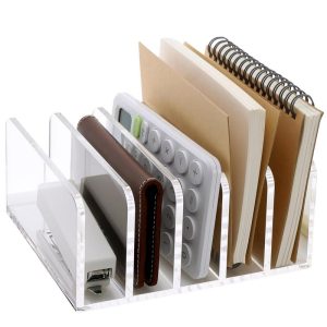 Section Acrylic File Organizer Desktop File Sorter and Mail Organizer