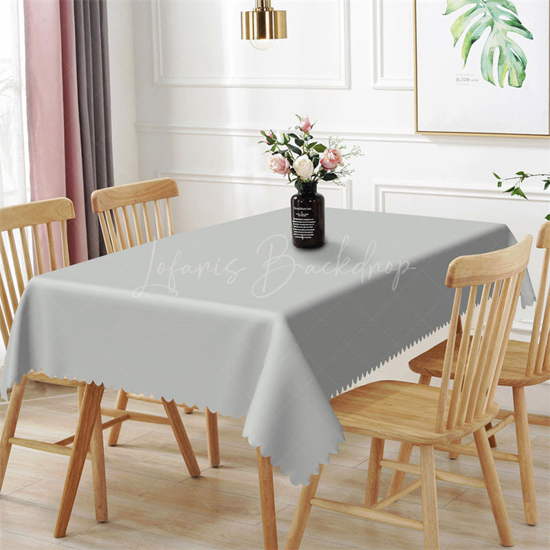 Simple Light Grey Solid Color Rectangle Tablecloth - 52x70 Inch