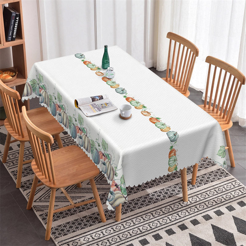Simple Pumpkins Boho Rectangle Tablecloth For Kitchen - 52x70 Inch