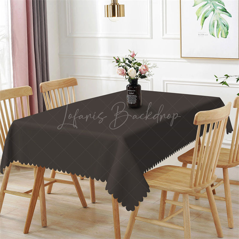 Simple Pure Black Solid Color Rectangle Tablecloth - 52x70 Inch