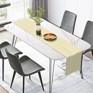 Simple Warm Yellow Solid Dining Room Table Runner - 12x72 Inch