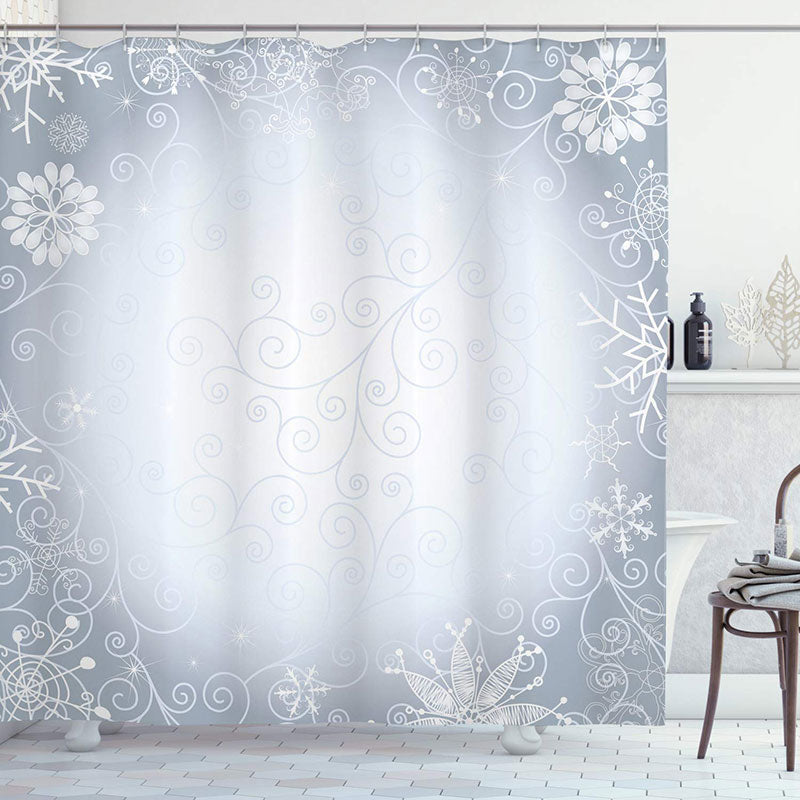 Snowflake Pattern Vignetting Winter Shower Curtain - 48x72inch