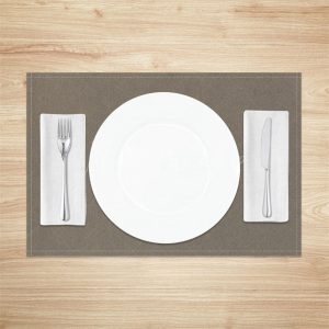 Solid Color Light Brown Simple Set Of 4 Placemats - CDWH00017 / 14x12 Inch